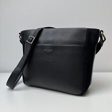 OSPREY LONDON Black Genuine Leather Medium Crossbody Messenger Bag