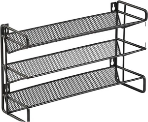 NEW $112 3Tier METAL W/JARS Wall Mount or Self Standing Spice Rack space saving - Picture 1 of 6