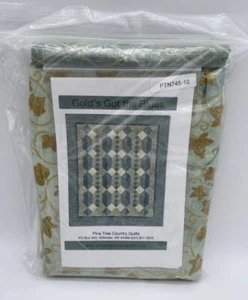 Gold’s Got The Blues Pine Tree Country Quilts Quilt Kit 60 x 72” NEW - Picture 1 of 4