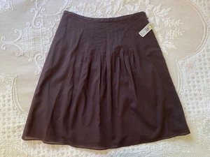 NWT Talbots Women's size 6P Cotton A-Line Brown Side Zip Skirt 29x22 NEW - Picture 1 of 5