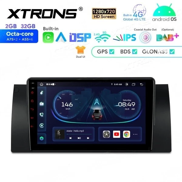 XTRONS IEP9253B Autoradio Multimedia für BMW X5 E53 2GB 32GB