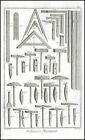 1771 Antique Engraved Print Architecture Maconnerie Benard Facit (Af-46)