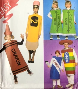 UC Simplicity 8334 EASY Sew Pattern Halloween Costumes Pencil Crayon Candy Gum - Picture 1 of 4