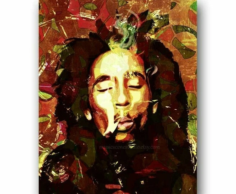 Bob Marley Canvas Art, Marley Wall Art, Jamaican Singer, Reggae Music Wall Art - Image 1 of 4