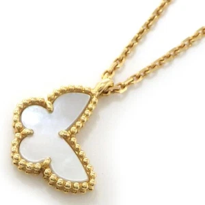 Van Cleef & Arpels Necklace Sweet Papillon VCARF69300 White Shell Yellow Gold - Imagen 1 de 10