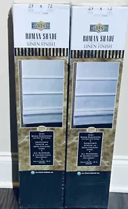 Lot Of 2 ~ Linen Look Cream~ 23”X 72” Fabric Blinds/Roman Shades - Picture 1 of 8