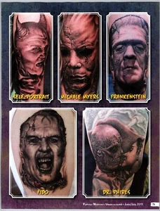 Famous Monster Tattoos by Bob Tyrrell, Michigan 2011 2-Page Print Ad 11 x 8 - Picture 1 of 4