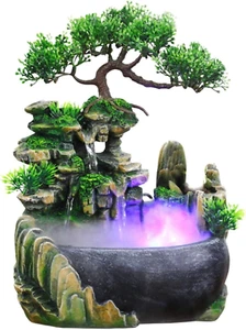 Fontana Da Tavolo, Fontanella Decorativa Zen Da Interni Esterne, Con Atomizzator - Foto 1 di 12