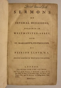 1765 / SERMONS Preached in WESTMINSTER-ABBEY / Peirson Lloyd / Bible Int. - Picture 1 of 12