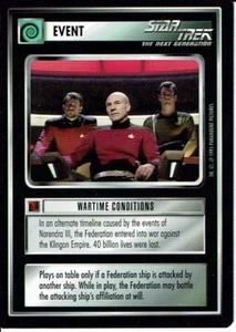 STAR TREK CCG ALTERNATE UNIVERSE RARE CARD WARTIME CONDITIONS ex - Picture 1 of 1