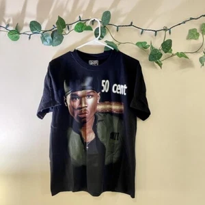 50 Cent Graphic Rap T Shirt 2003 Black Urban Streetwear Y2K Medium - Bild 1 von 7