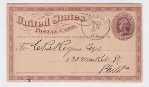 U.S. stamp Scott UX3, 1874 READING PA  BULLSEYE Fancy cancel to PHILA. PA