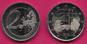 FINLANDIA €2 EURO 2018 UNC 1 ANNO TIPO,FINISCI CULTURA SAUNA,UNA MAPPA ACCANTO AL FAC - Foto 1 di 1