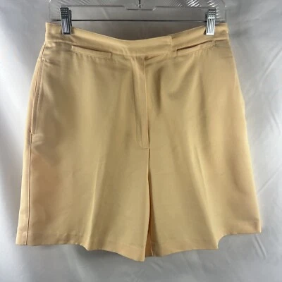 Pantalones Cortos Izod Para Mujer Amarillos Cintura Alta Clásicos Bolsillos Ligeros Talla 10 Foto 1 de 4