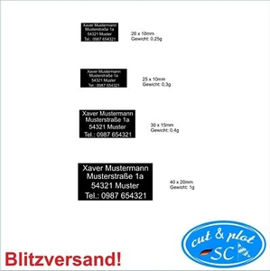 Kennzeichnung Adressschild Alu Plakette RC SC185 Modellflugzeuge Drohnenn - Bild 1 von 9