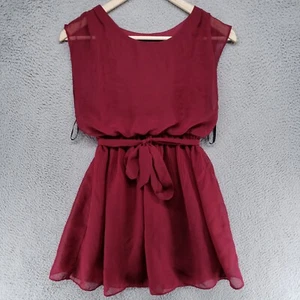 BCX Girl Kids Size 8 Maroon Macy’s Brand Dress Belted Pleated Lined - Picture 1 of 17