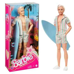 Barbie The Movie Ken Doll Wearing Pastel Striped Beach Matching Set - Picture 1 of 6