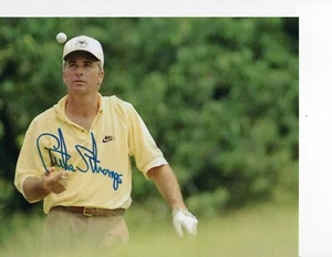 CURTIS STRANGE SIGNED 8X10 PRO GOLFER TOSSING BALL UP - Picture 1 of 1
