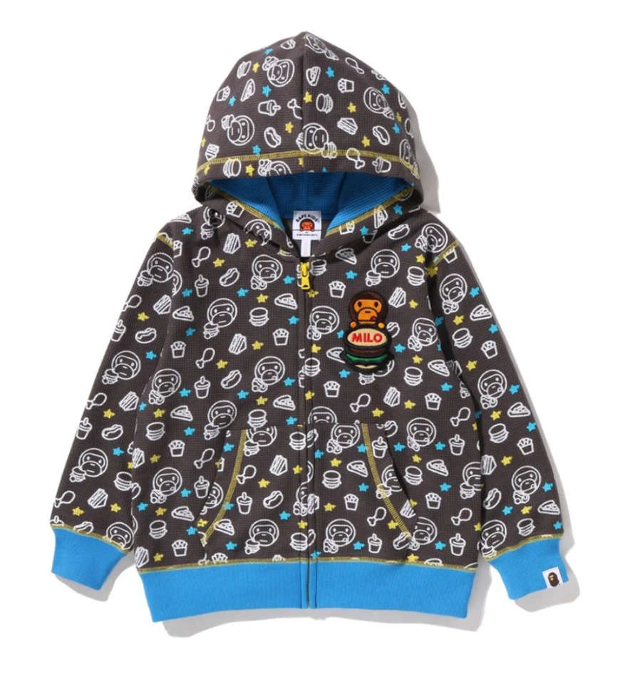 Sudadera con Capucha Bape Kids Baby Milo Comida Chatarra Carbón Cremallera Completa Talla 90 Foto 1 de 1