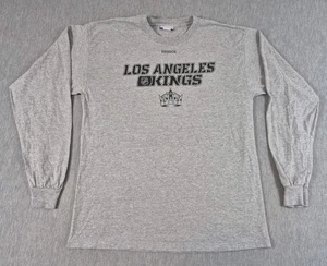 Los Angeles Kings Reebok Shirt NHL Hockey Mens Medium Gray Long Sleeve Pullover - Picture 1 of 15