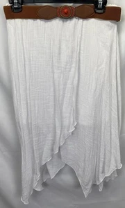 By & By Mujer Talla Pequeña y2k 2000s Boho Capas Bohemia Blanco Falda Cinturón - Imagen 1 de 8