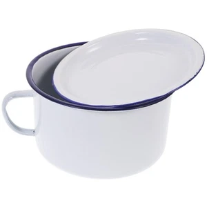 Enamel Instant Noodle Bowl - High Capacity, White, Suitable for Food, Dessert... - Picture 1 of 9
