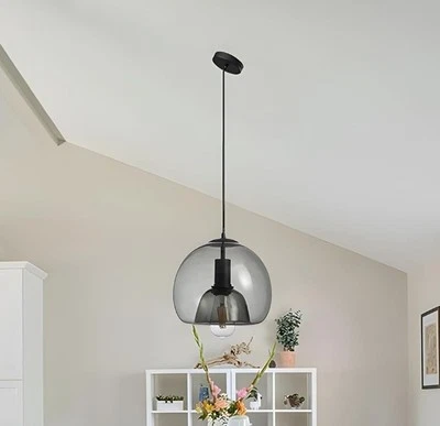 MIXL - Lámpara colgante de vidrio ahumado, lámpara de araña de vidrio moderna en forma de globo, creativa... Foto 1 de 4