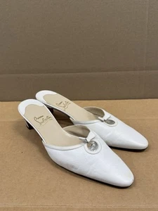 Christian Louboutin sandali a punta in pelle bianca donna 40 - Foto 1 di 7