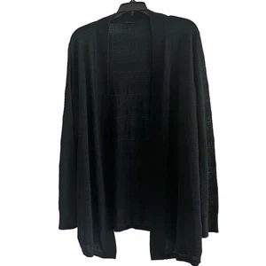 Talbots Black Lightweight Open Knit Weave Duster Cardigan Size 2X - Picture 1 of 5