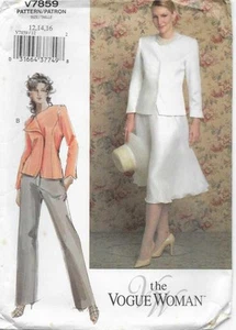 C37 VOGUE V7859: JACKET, SKIRT & PANTS SIZE 12-16 SEWING PATTERN - Picture 1 of 3