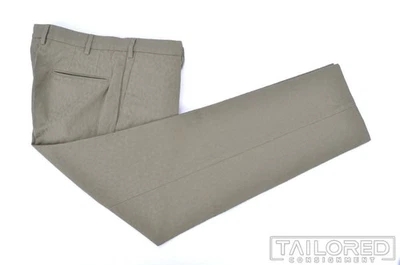 INCOTEX Solid Green Pattern Cotton Luxury Chino Pants Trousers - EU 52 / US 34 - Image 1 of 4