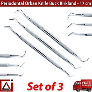 Set of 3 Periodontal Orban Buck Kirkland Dental Interproximal Tissue Excise New - Picture 1 of 6