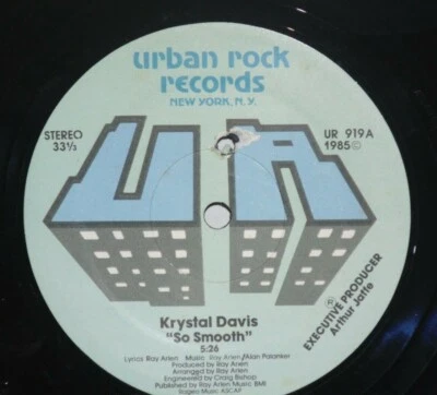 KRYSTAL DAVIS So Smooth 12" VG+ Plays Well 1985 Urban Rock UR 919 Boogie Funk - Image 1 of 2