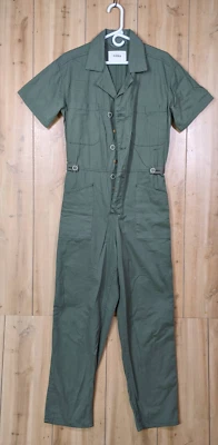 Mono Pistola Grover para mujer M Coronel verde manga corta algodón mameluco a presión Foto 1 de 4