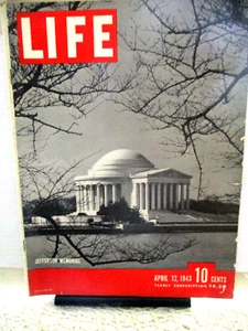 LIFE MAGAZINE April 12 1943 Jefferson Memorial Story GREAT ADS CHESTERFIELD - Imagen 1 de 4
