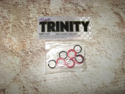 RC Trinity Losi Shock Collars Machined Aluminum Red Matt Francis (4) TMF 1121 - Image 1 of 2
