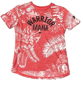 Under Armour Shirt Youth Size Large 14-16 Red Warrior Mana Tropical Graphic Tee - Picture 1 of 7