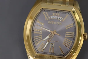 INVICTA Slim Men 48mm Stainless Steel Gold Platinum dial VJ55 Quartz - Picture 1 of 5