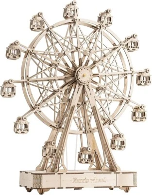 ROKR 3D Wooden Puzzle DIY Ferris Wheel Music Box Model Building Kit Toy Gift - Image 1 of 4