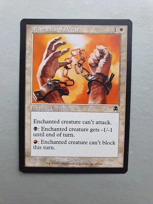 Manacles of Decay, MTG Apocalypse (2001). Common White Enchant Creature NM - Image 1 of 2