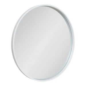 Specchio da parete 32" x 32" Travis circolare rotondo accento legno bianco - Foto 1 di 5