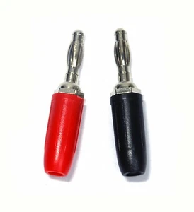 20pair Banana Male Plug 1242-R 1242-BK 6A AC250V Brass + Nickel Plated DK Taiwan - Picture 1 of 7