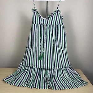 J.CREW Factory Women's Ruffle Tiered Maxi Cover-Up Dress Size Small, Green Blue - Picture 1 of 8