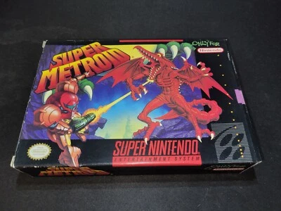 Super Metroid Authentic Super Nintendo SNES EXMT+ COMPLETE n box+protector! - Image 1 of 4