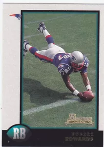 Robert Edwards 1998 Bowman Rookie #12 New England Patriots RC quasi nuovo - Foto 1 di 1