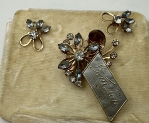 Juego de broches y pendientes de clip vintage VAN LOU NUEVO - Imagen 1 de 7