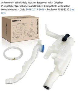 A Premium Windshield Washer Reservoir For Honda Civic 16-18 #15198212 - Picture 1 of 5