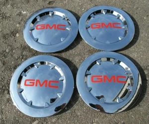 4 NEW CENTER CAPS FOR 20" GMC YUKON DENALI CHROME WHEELS RIMS 5304 SET OF RED 04 - Picture 1 of 3