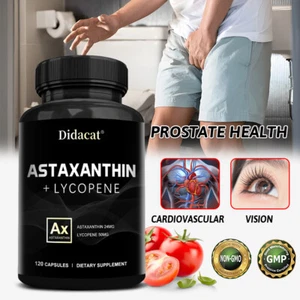 Astaxanthin + Lycopene - Heart, Brain Joints & Immune Health - 120 Capsules - Picture 1 of 10