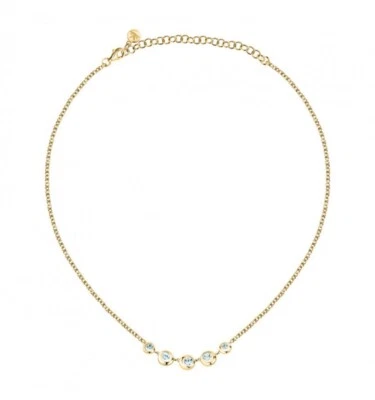 Collana MORELLATO TESORI ETERNI SAXN01 Argento 925 Dorato Topazio Azzurro 38/45 - Immagine 1 di 3